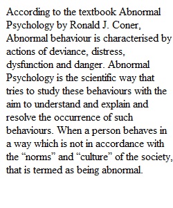 Discussion 1 _Abnormal Psychology